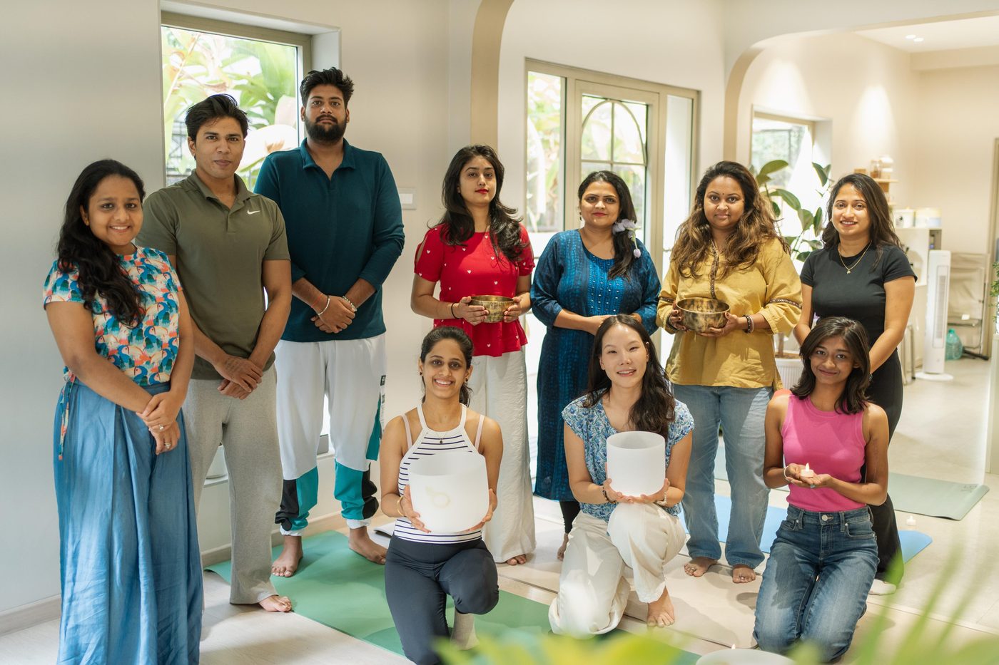 The Vrnda community at a sound healing session